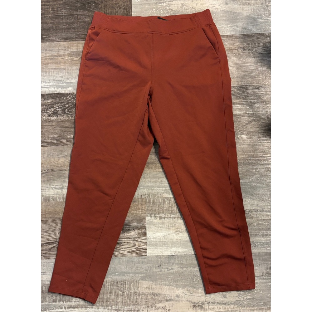 32 Degrees Cool Womens Jogger Pants Rust Orange Stretch Pull On Tapered Leg M